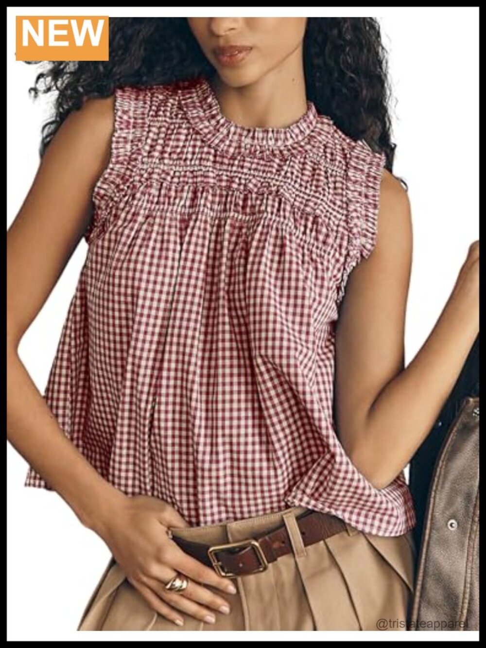 Plaid Peplum Babydoll Tank Top Ruffle Sleeveless Cotton Casual Blouse